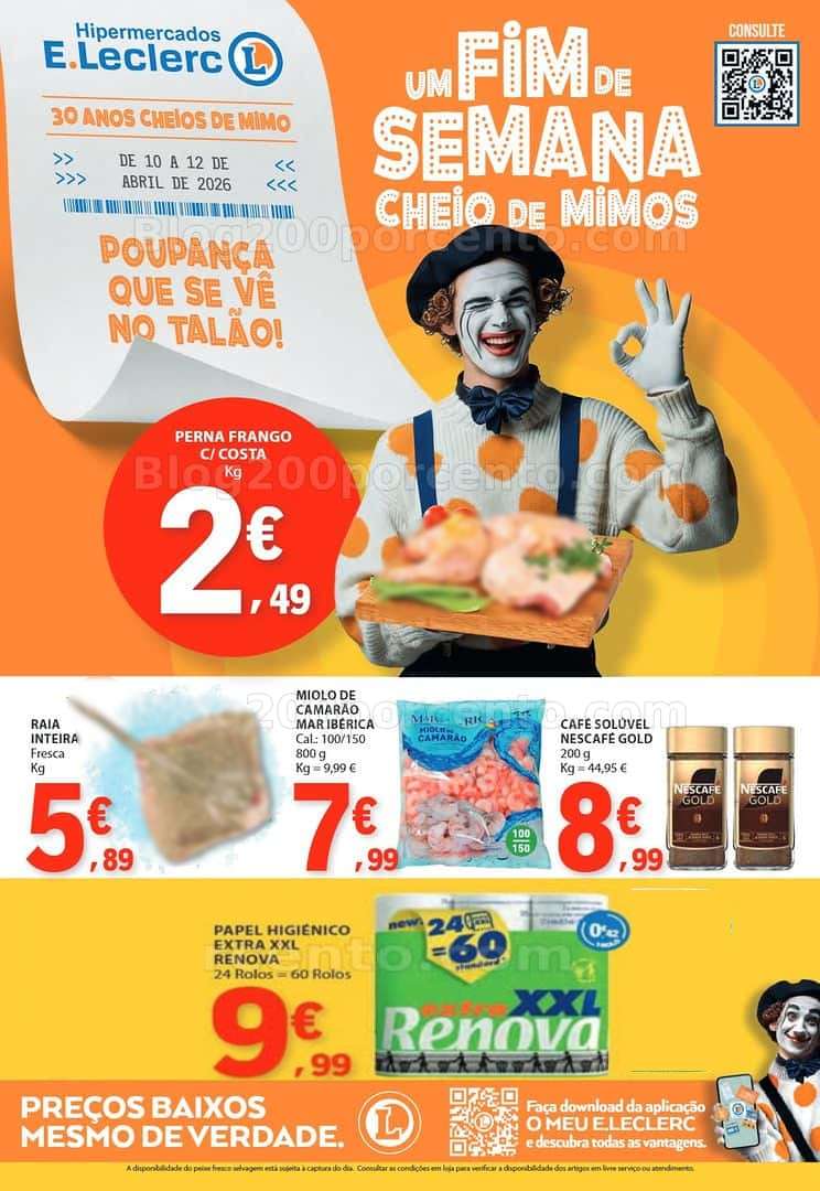 Antevisão Folheto E-LECLERC Promoções Fim de Semana - 10 a 12 abril