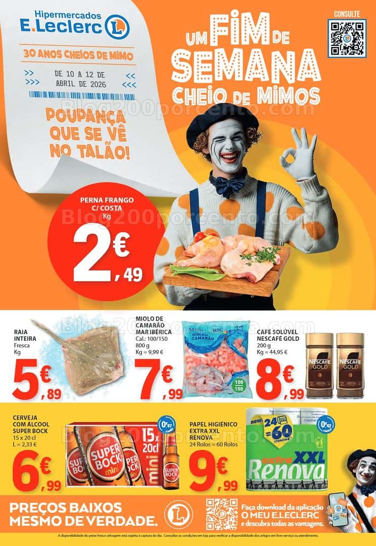 Antevisão Folheto E-LECLERC Promoções Fim de Semana - 10 a 12 abril