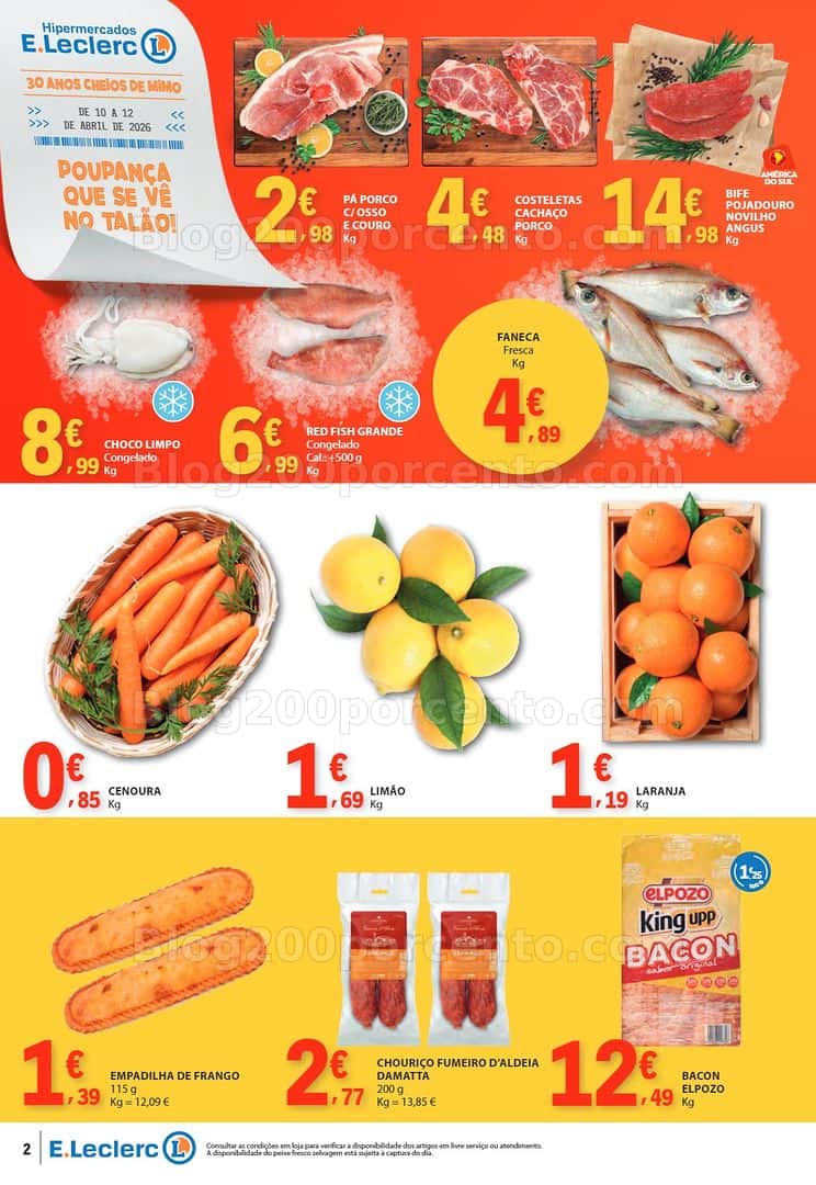 Antevisão Folheto E-LECLERC Promoções Fim de Semana - 10 a 12 abril