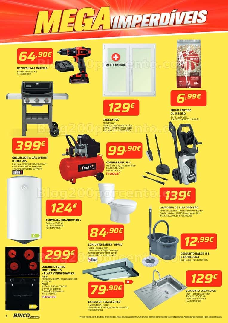 Antevisão Folheto BRICOMARCHÉ Mega Imperdíveis Promoções de 16 abril a 10 maio