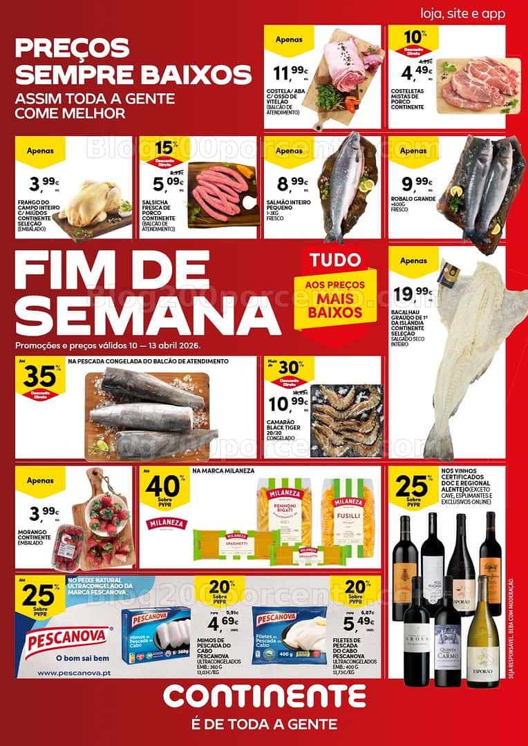 Antevisão Folheto CONTINENTE Promoções Fim de Semana - 10 a 13 abril - Edição Digital