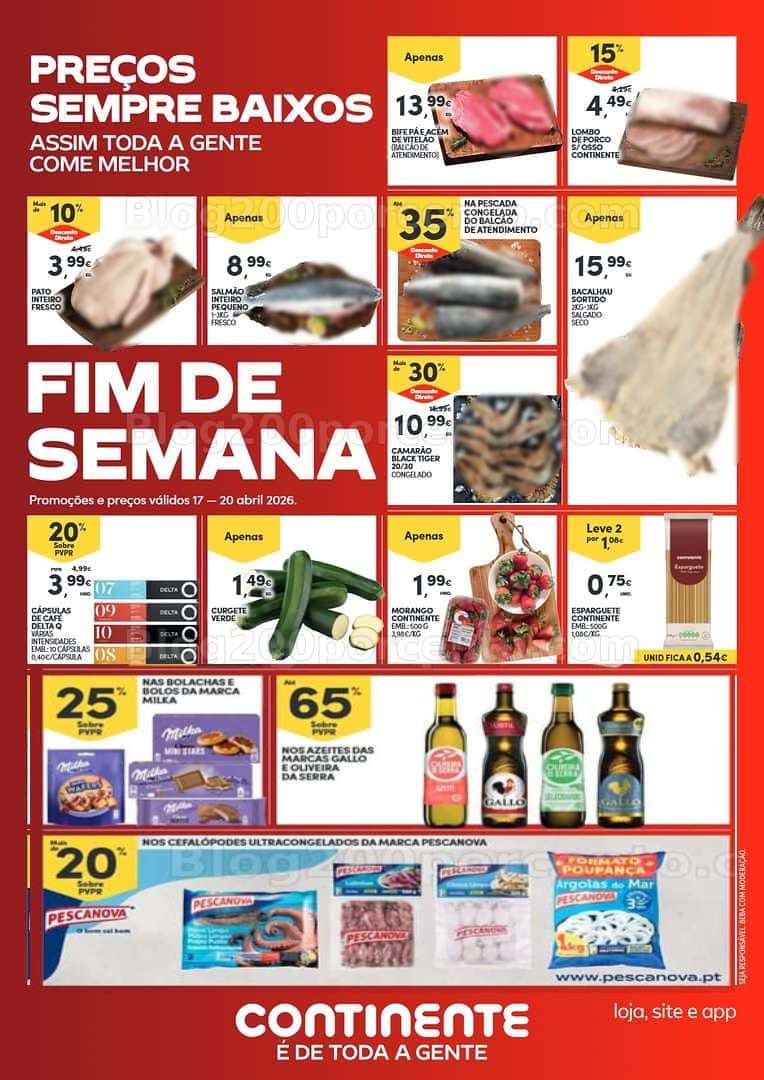 Antevisão Folheto CONTINENTE Promoções Fim de Semana - 17 a 20 abril - Edição Digital