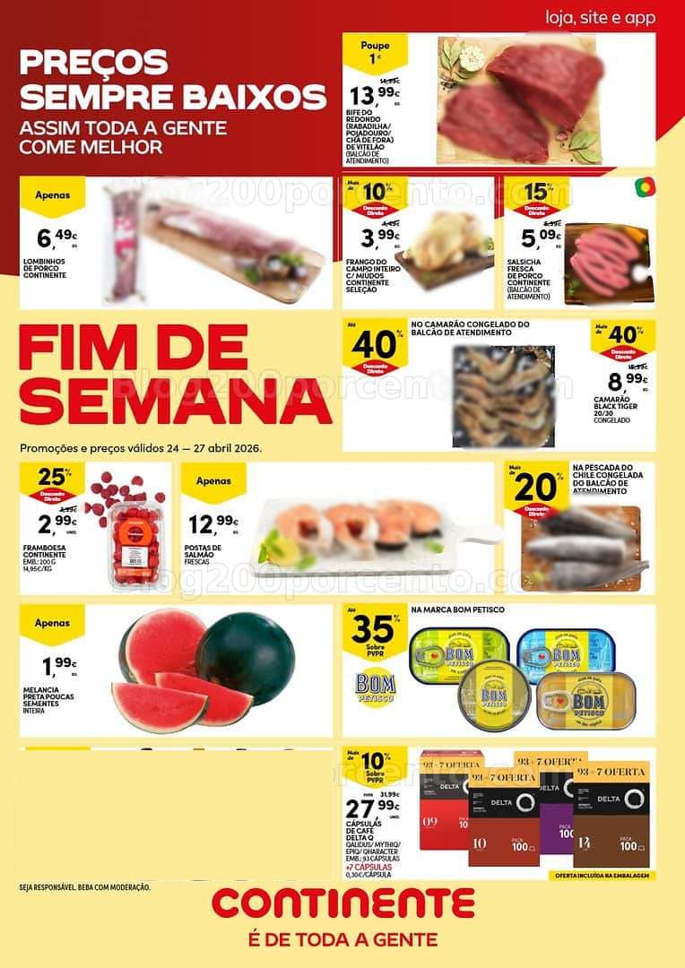 Antevisão Folheto CONTINENTE Promoções Fim de Semana - 24 a 27 abril