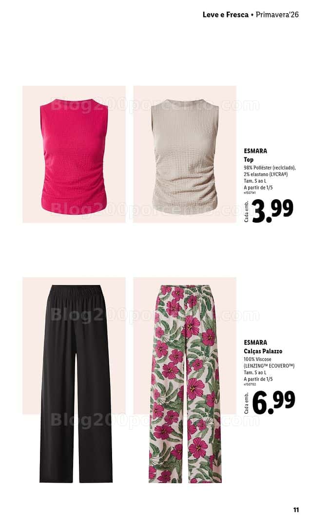 Antevisão Folheto LIDL Esmara Primavera Promoções de 20 abril a 6 julho