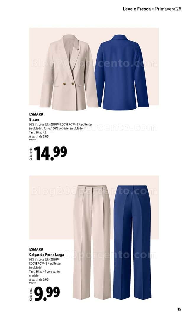 Antevisão Folheto LIDL Esmara Primavera Promoções de 20 abril a 6 julho