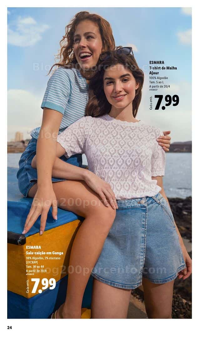 Antevisão Folheto LIDL Esmara Primavera Promoções de 20 abril a 6 julho