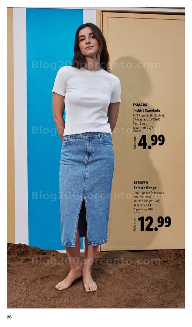 Antevisão Folheto LIDL Esmara Primavera Promoções de 20 abril a 6 julho