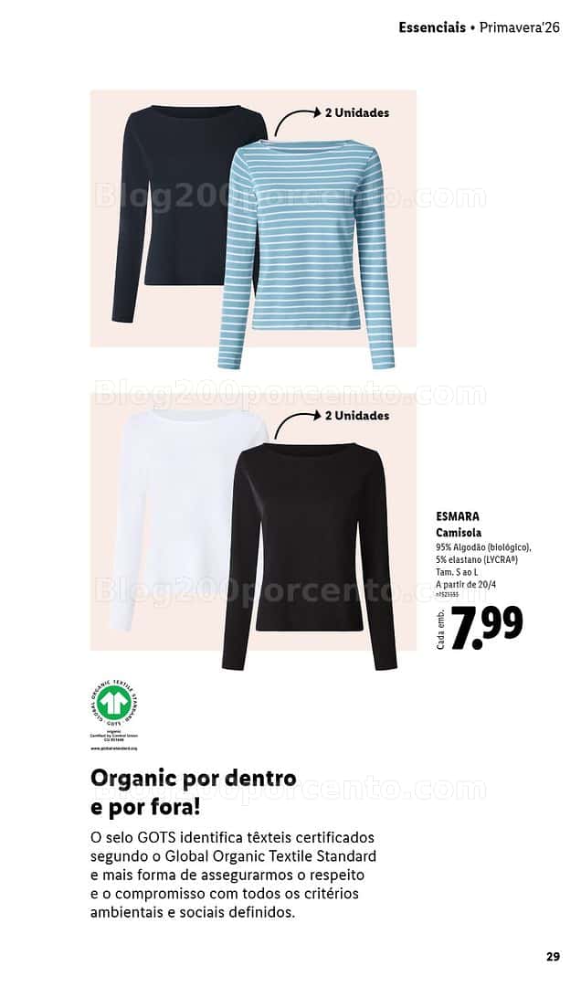Antevisão Folheto LIDL Esmara Primavera Promoções de 20 abril a 6 julho
