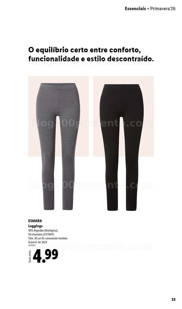 Antevisão Folheto LIDL Esmara Primavera Promoções de 20 abril a 6 julho