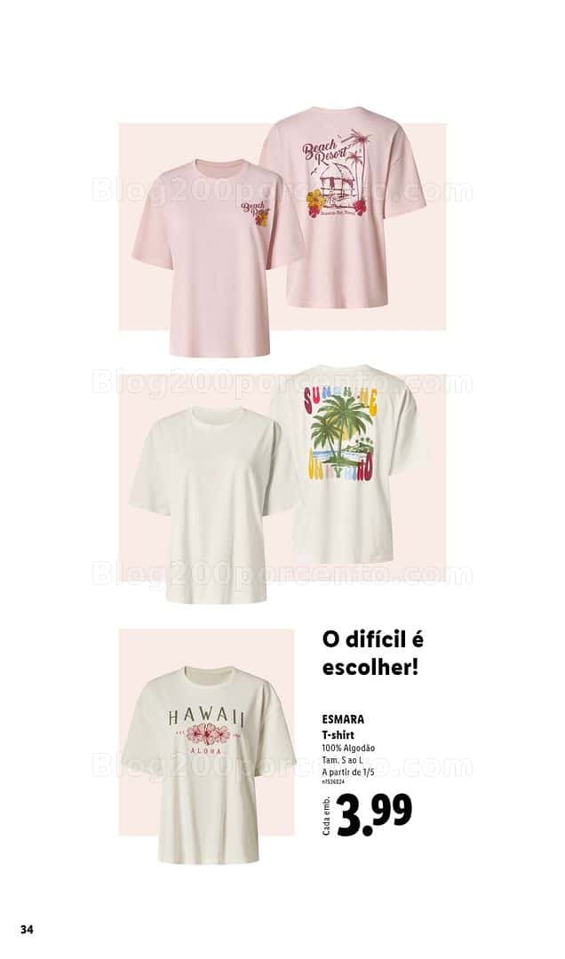 Antevisão Folheto LIDL Esmara Primavera Promoções de 20 abril a 6 julho