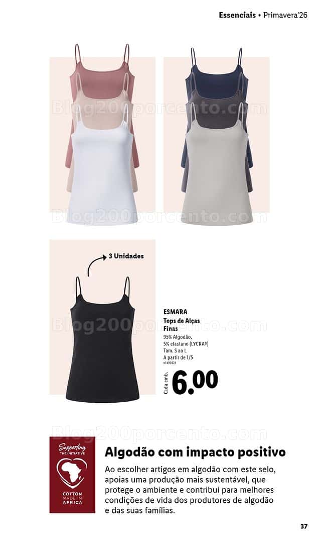 Antevisão Folheto LIDL Esmara Primavera Promoções de 20 abril a 6 julho