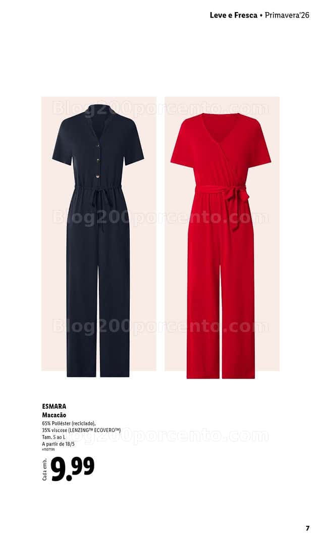 Antevisão Folheto LIDL Esmara Primavera Promoções de 20 abril a 6 julho