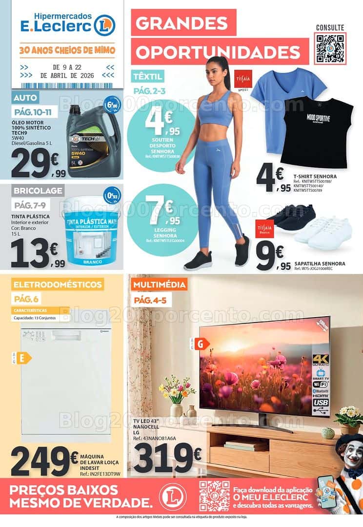 Antevisão Folheto E-LECLERC Bazar Promoções de 9 a 22 abril