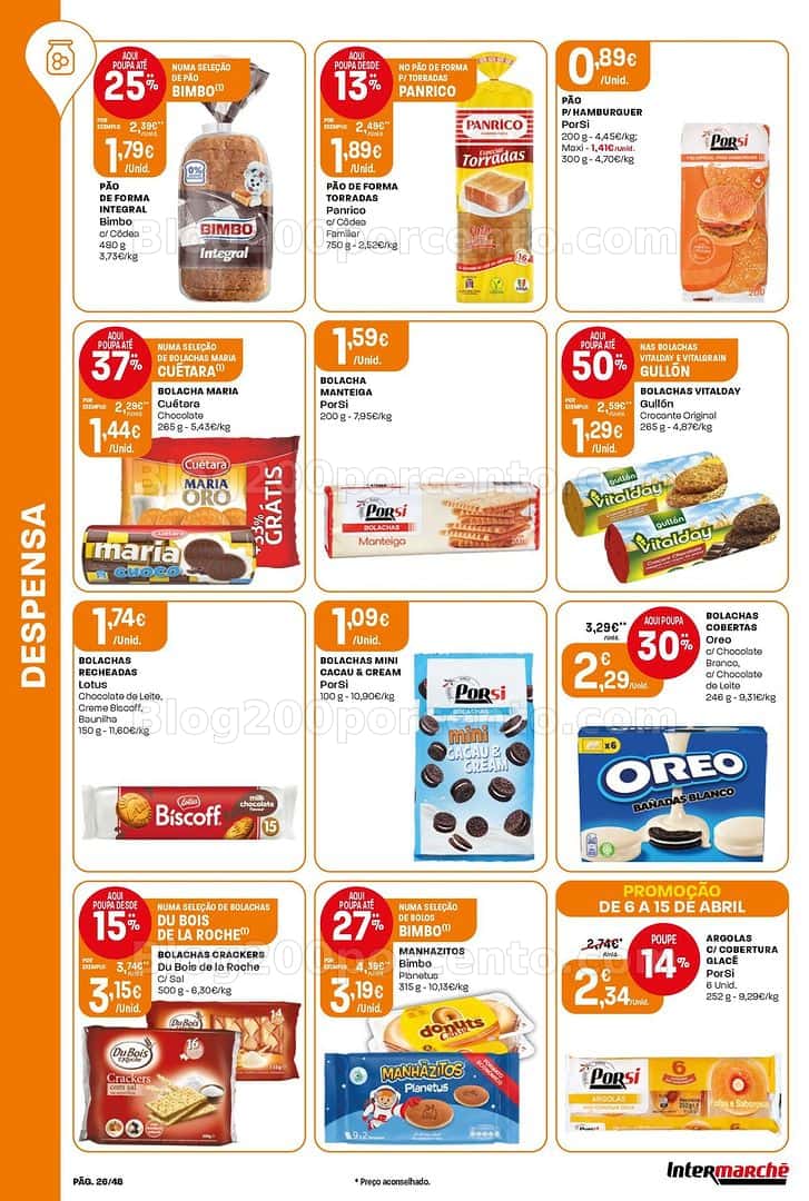 Antevisão Folheto INTERMARCHÉ Super Promoções de 6 a 15 abril