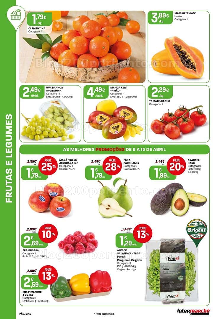 Antevisão Folheto INTERMARCHÉ Frescos Promoções de 6 a 15 abril