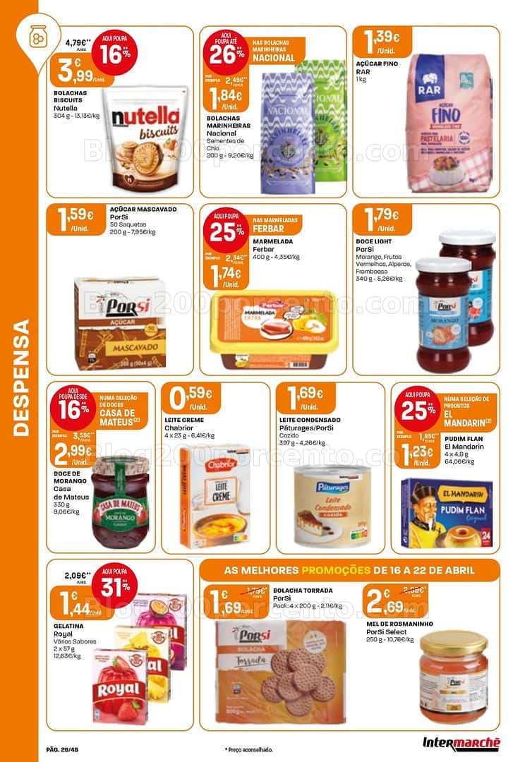 Antevisão Folheto INTERMARCHÉ Super Promoções de 16 a 22 abril