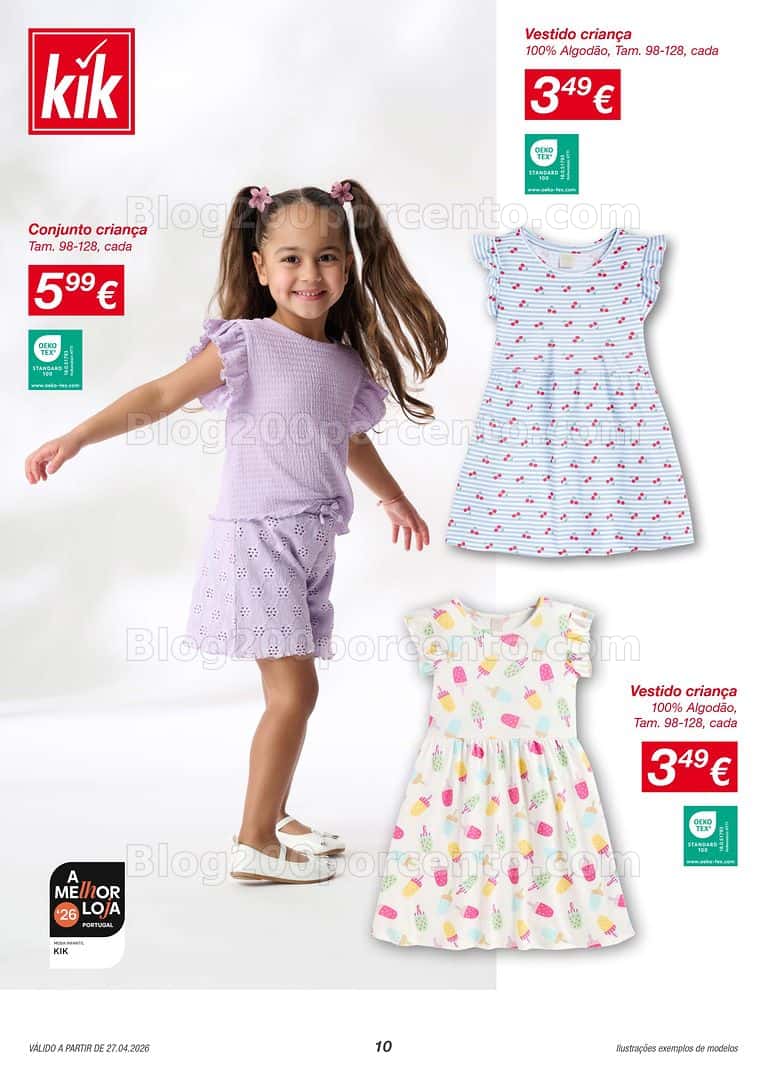 Antevisão Folheto KIK Moda Primavera e Verão Promoções a partir de 27 abril