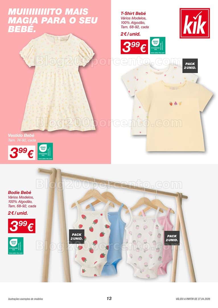 Antevisão Folheto KIK Moda Primavera e Verão Promoções a partir de 27 abril