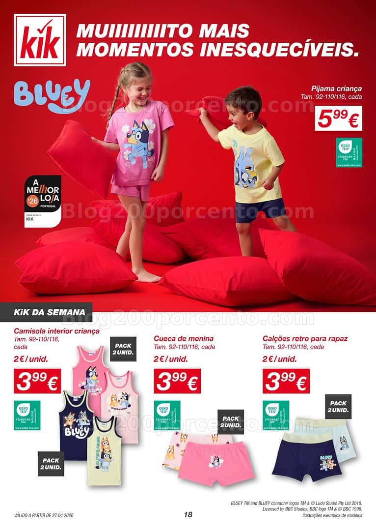 Antevisão Folheto KIK Moda Primavera e Verão Promoções a partir de 27 abril