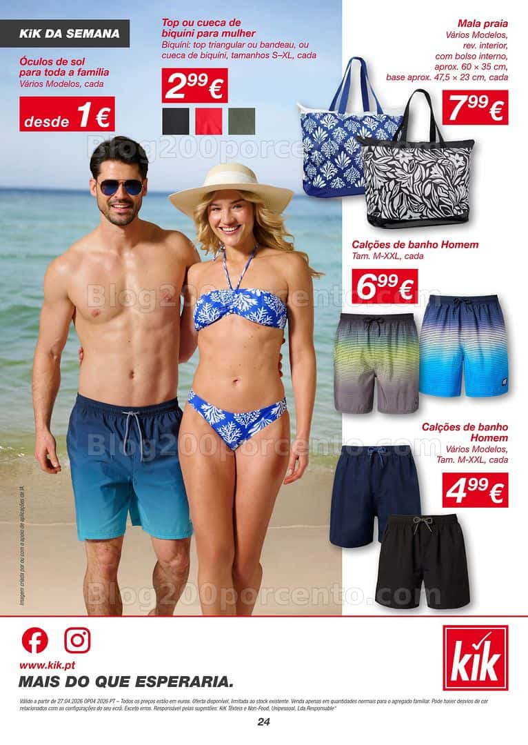 Antevisão Folheto KIK Moda Primavera e Verão Promoções a partir de 27 abril