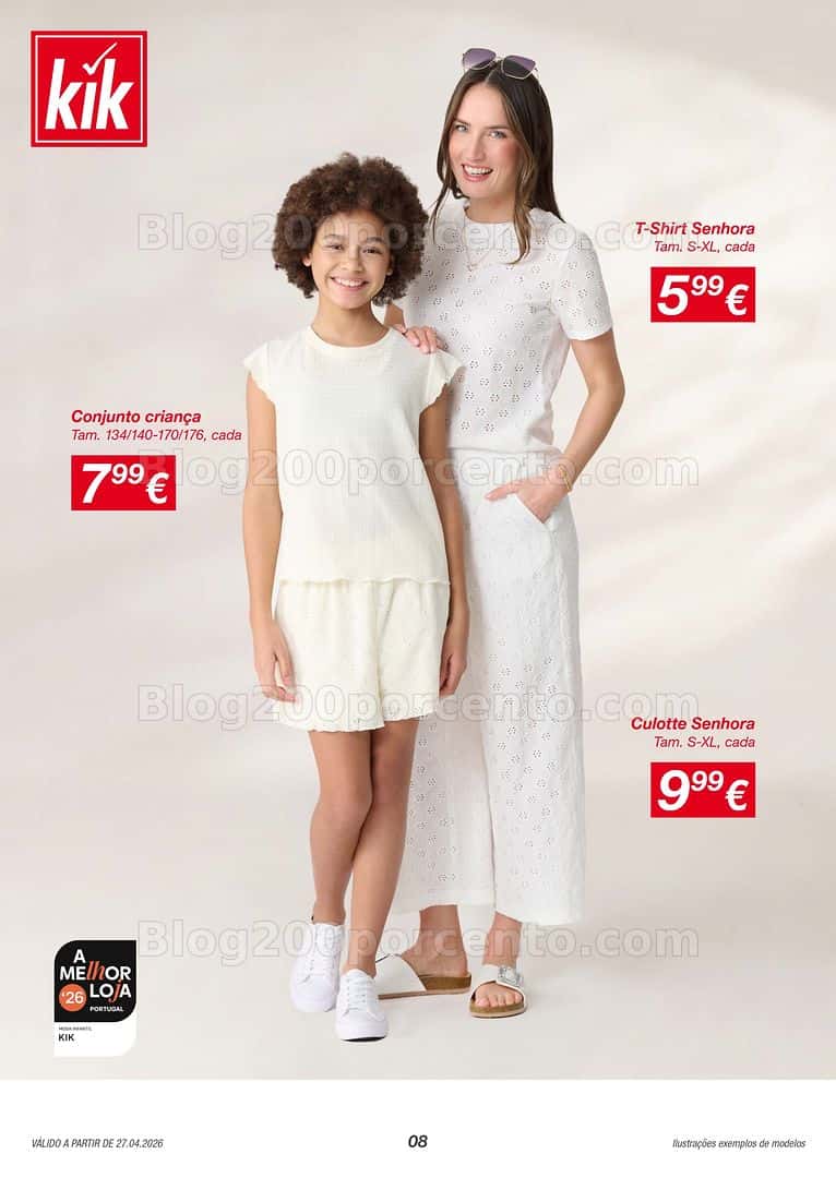 Antevisão Folheto KIK Moda Primavera e Verão Promoções a partir de 27 abril