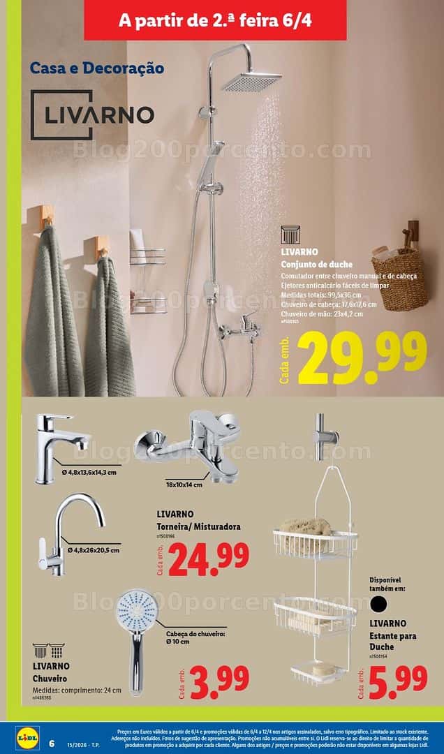 Antevisão Folheto LIDL Bazar Promoções de 6 a 16 abril