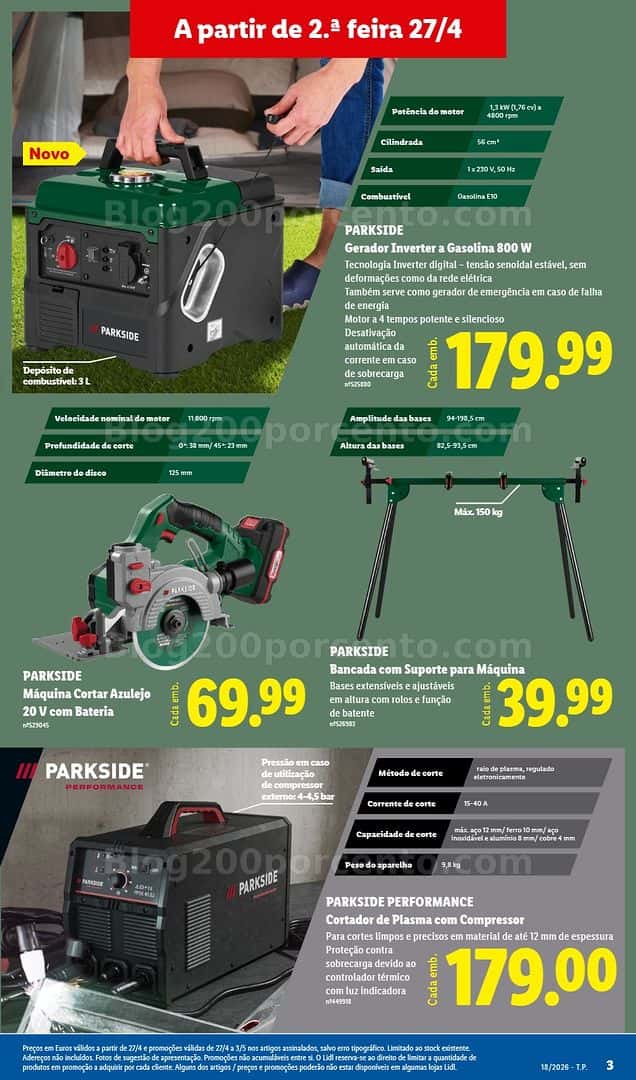 Antevisão Folheto LIDL Parkside Promoções de 27 abril a 7 maio - Edição Digital