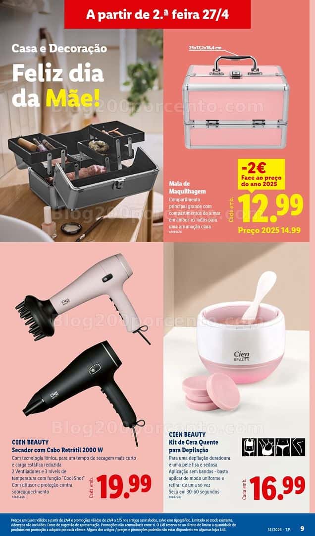 Antevisão Folheto LIDL Bazar Dia da Mãe Promoções de 27 abril a 3 maio
