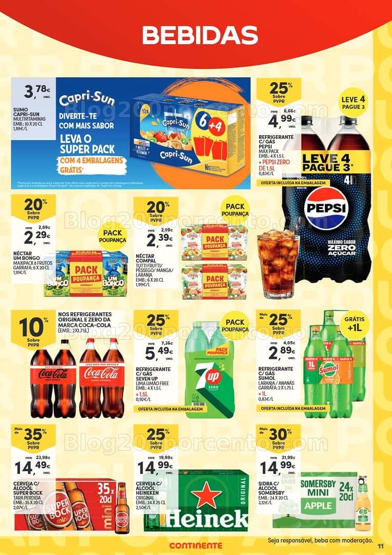 Antevisão Folheto CONTINENTE Especial Packs Poupança Promoções de 7 a 19 abril