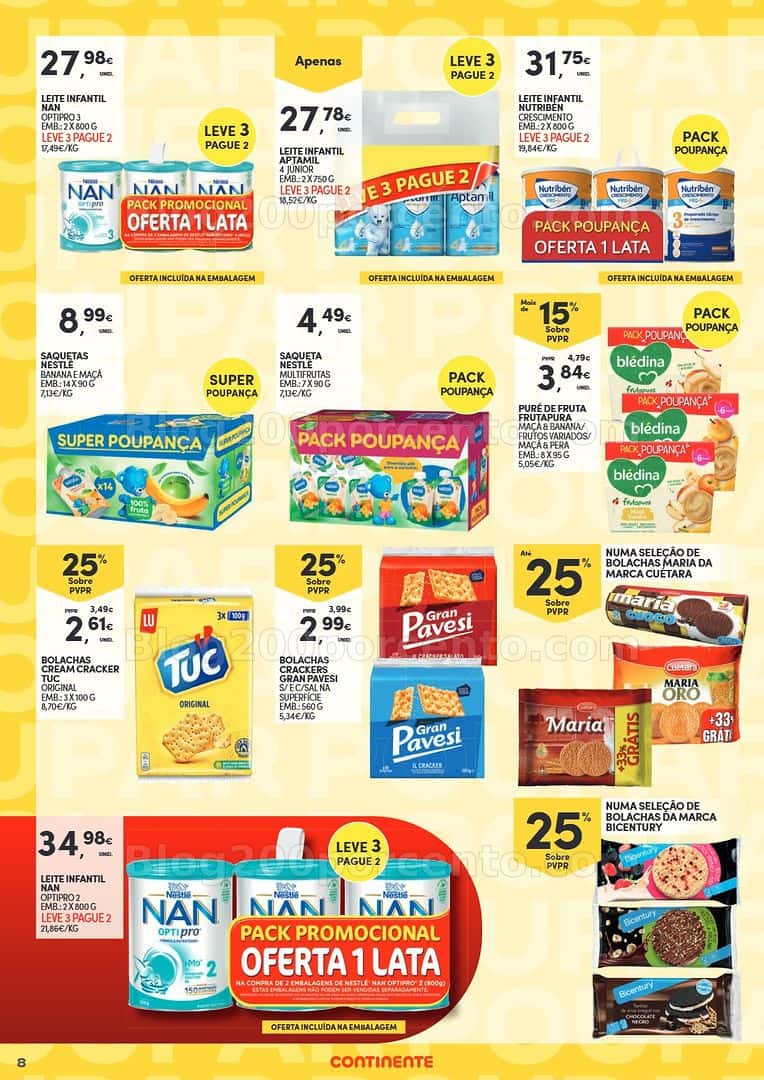 Antevisão Folheto CONTINENTE Especial Packs Poupança Promoções de 7 a 19 abril