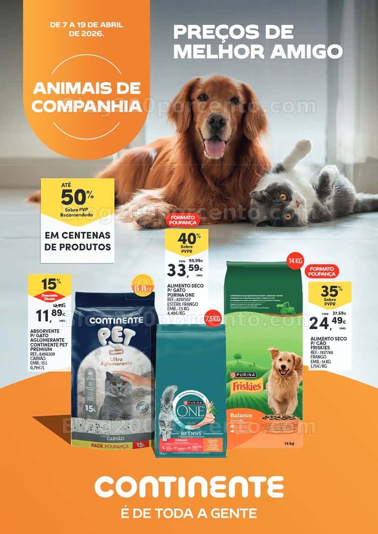 Antevisão Folheto CONTINENTE Pet Care promoções de 7 a 19 abril