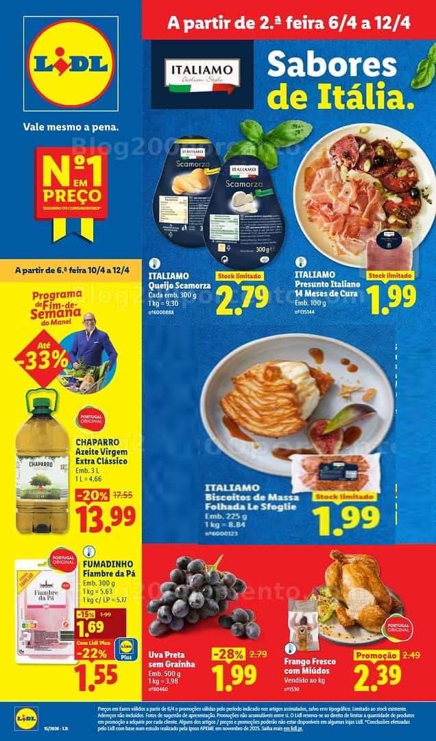 Antevisão Folheto LIDL Promoções de 6 a 12 abril