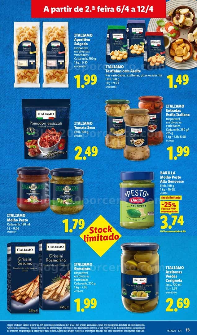 Antevisão Folheto LIDL Promoções de 6 a 12 abril