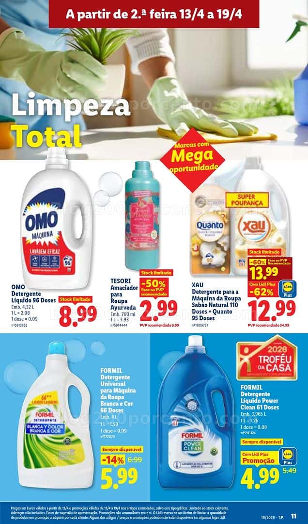 Antevisão Folheto LIDL Limpeza Promoções de 13 a 19 abril
