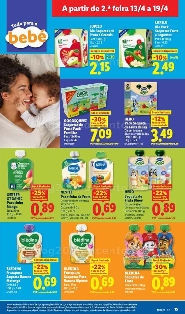 Antevisão Folheto LIDL Especial Bebé Promoções de 13 a 19 abril
