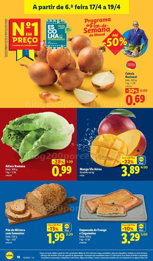 Antevisão Folheto LIDL Promoções Fim de Semana - 17 a 19 abril