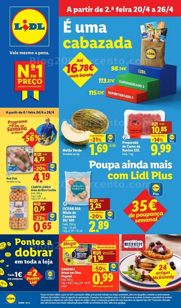 Antevisão Folheto LIDL Promoções de 20 a 26 abril