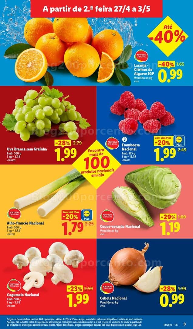 Antevisão Folheto LIDL Frescos Promoções de 27 abril a 3 maio