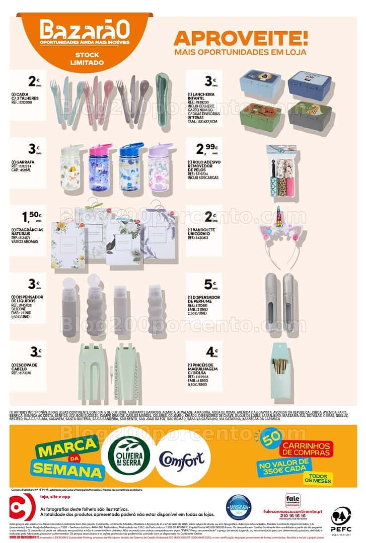 Antevisão Folheto CONTINENTE Bazarão Promoções de 21 a 27 abril
