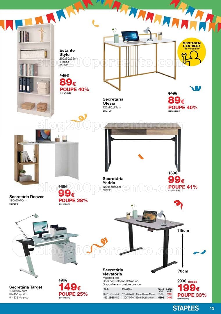 Antevisão Folheto STAPLES Arraial das Cadeiras e Mobiliário Promoções de 4 a 28 maio