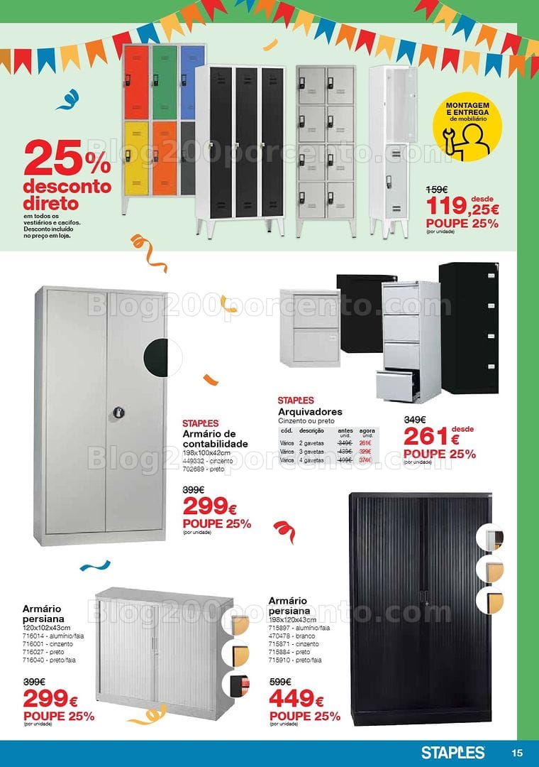 Antevisão Folheto STAPLES Arraial das Cadeiras e Mobiliário Promoções de 4 a 28 maio