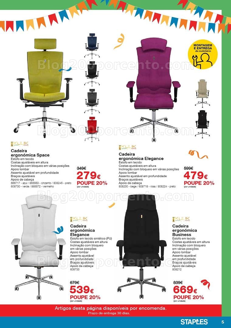 Antevisão Folheto STAPLES Arraial das Cadeiras e Mobiliário Promoções de 4 a 28 maio