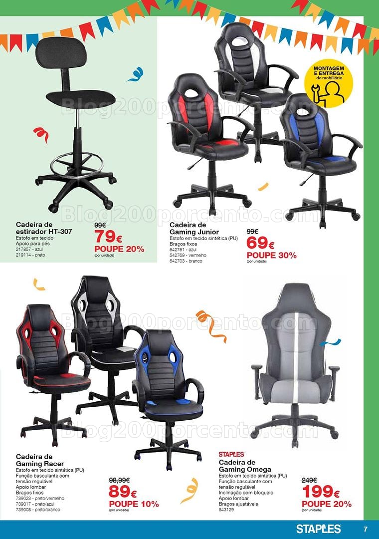Antevisão Folheto STAPLES Arraial das Cadeiras e Mobiliário Promoções de 4 a 28 maio