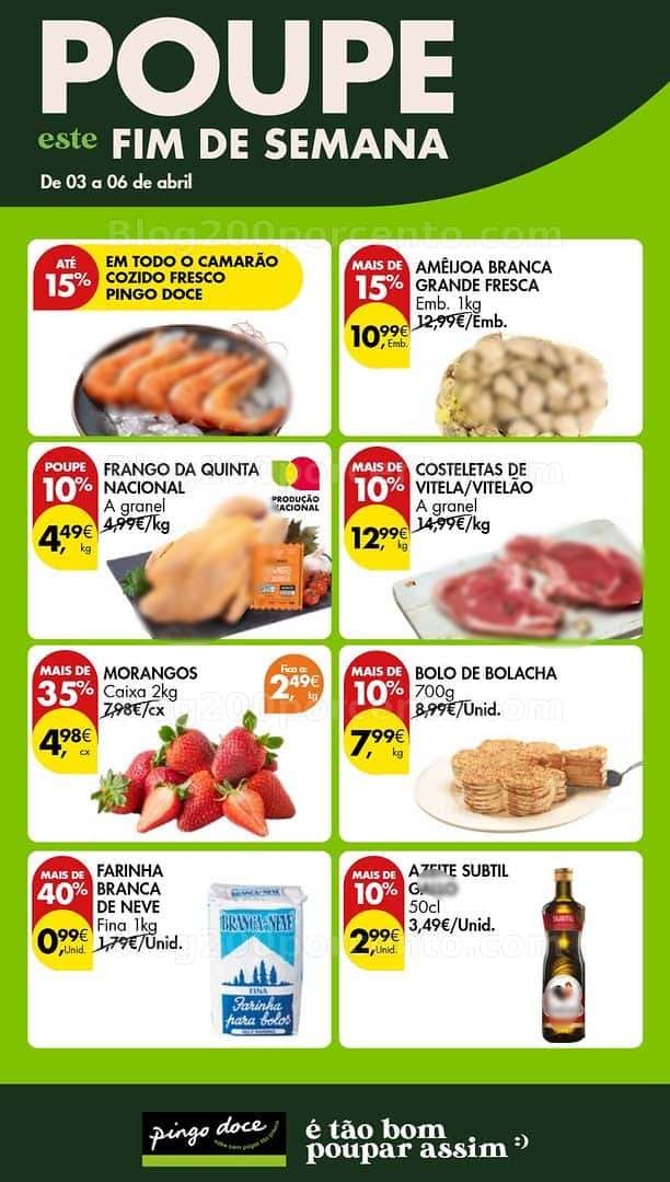 Antevisão Folheto PINGO DOCE Promoções Fim de Semana - 3 a 6 abril