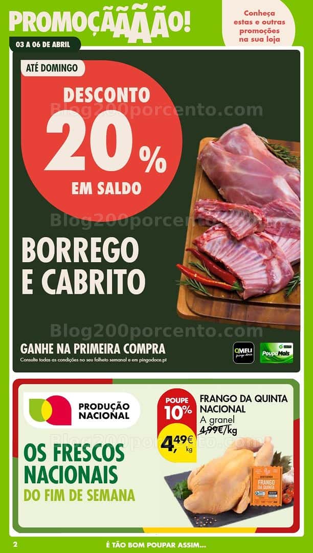 Antevisão Folheto PINGO DOCE Promoções Fim de Semana - 3 a 6 abril
