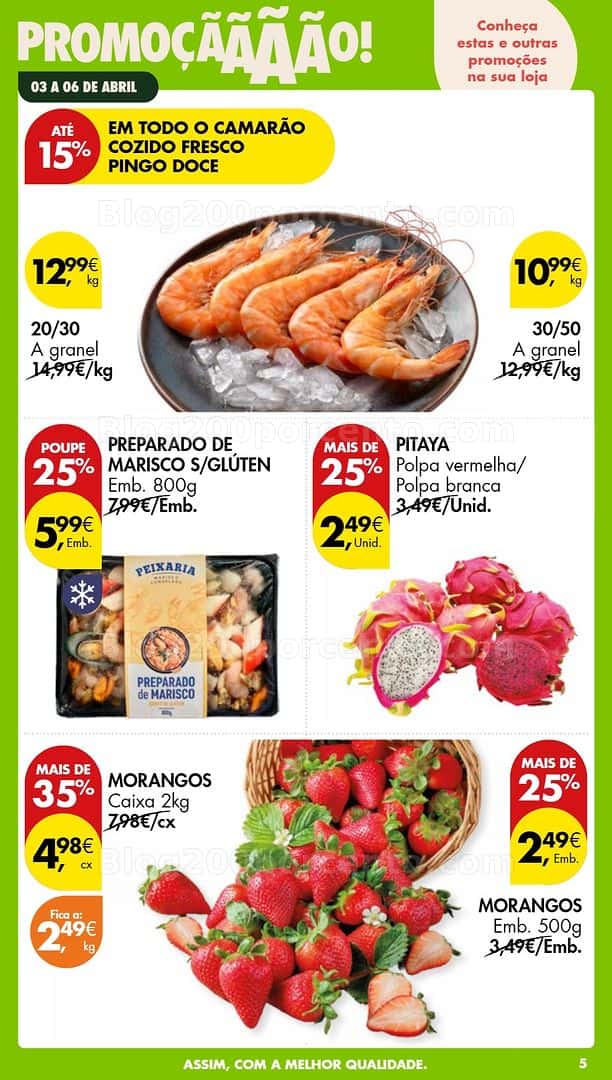 Antevisão Folheto PINGO DOCE Promoções Fim de Semana - 3 a 6 abril