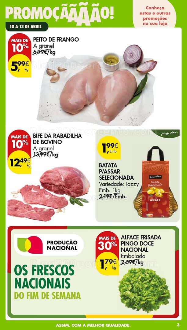 Antevisão Folheto PINGO DOCE Promoções Fim de Semana - 10 a 12 abril