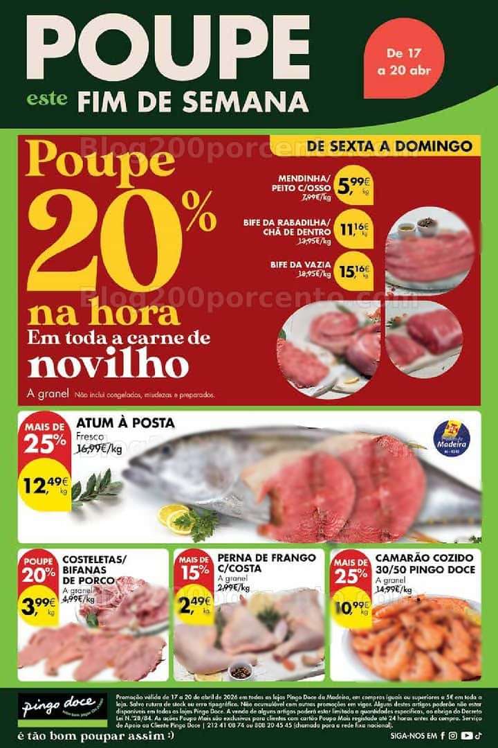 Antevisão Folheto PINGO DOCE Madeira Promoções Fim de Semana - 17 a 20 abril