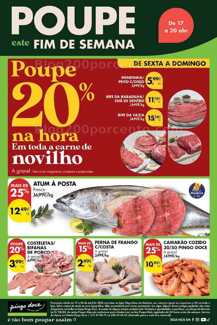 Antevisão Folheto PINGO DOCE Madeira Promoções Fim de Semana - 17 a 20 abril