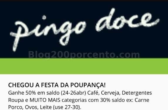 ALERTA - 50% e mais PINGO DOCE Fim de Semana - 24 a 26 abril